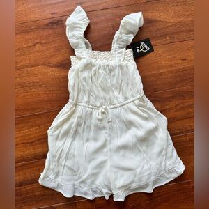 Art Class White Ruffle-Strap Girls' Romper NWT lined